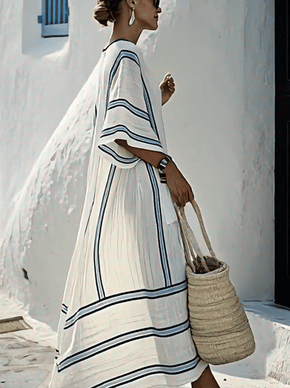 Robe Rayée Ample pour Femmes