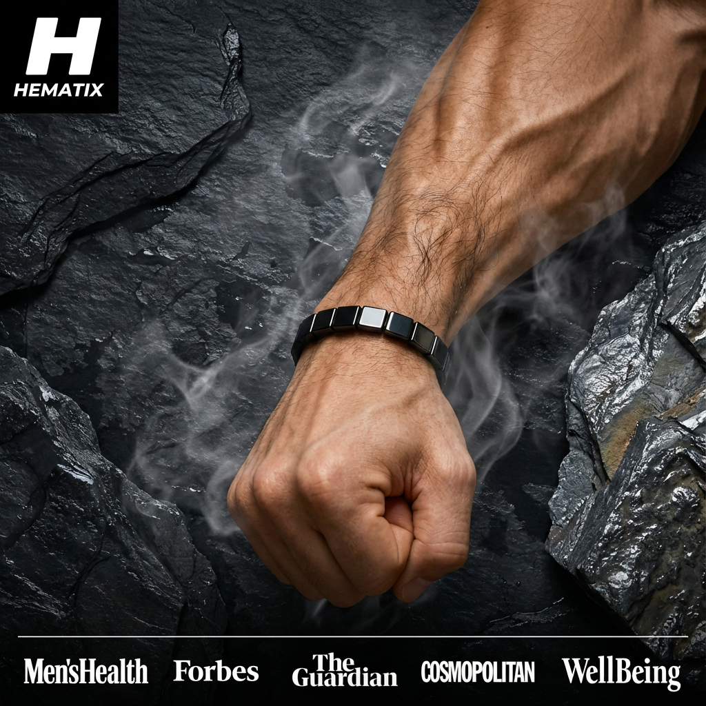 Bracelet magnétique en minerais hématite