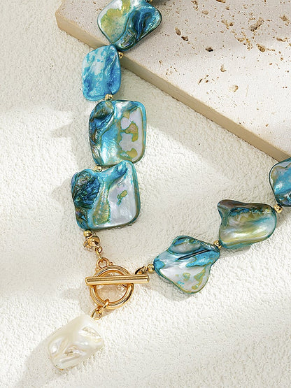 Collier de perles en coquillage irrégulier bohème, collier rétro étoile de mer de vacances