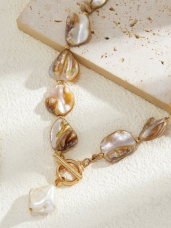 Collier de perles en coquillage irrégulier bohème, collier rétro étoile de mer de vacances