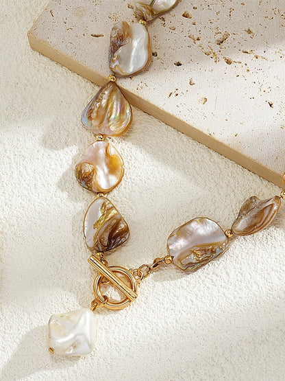Collier de perles en coquillage irrégulier bohème, collier rétro étoile de mer de vacances
