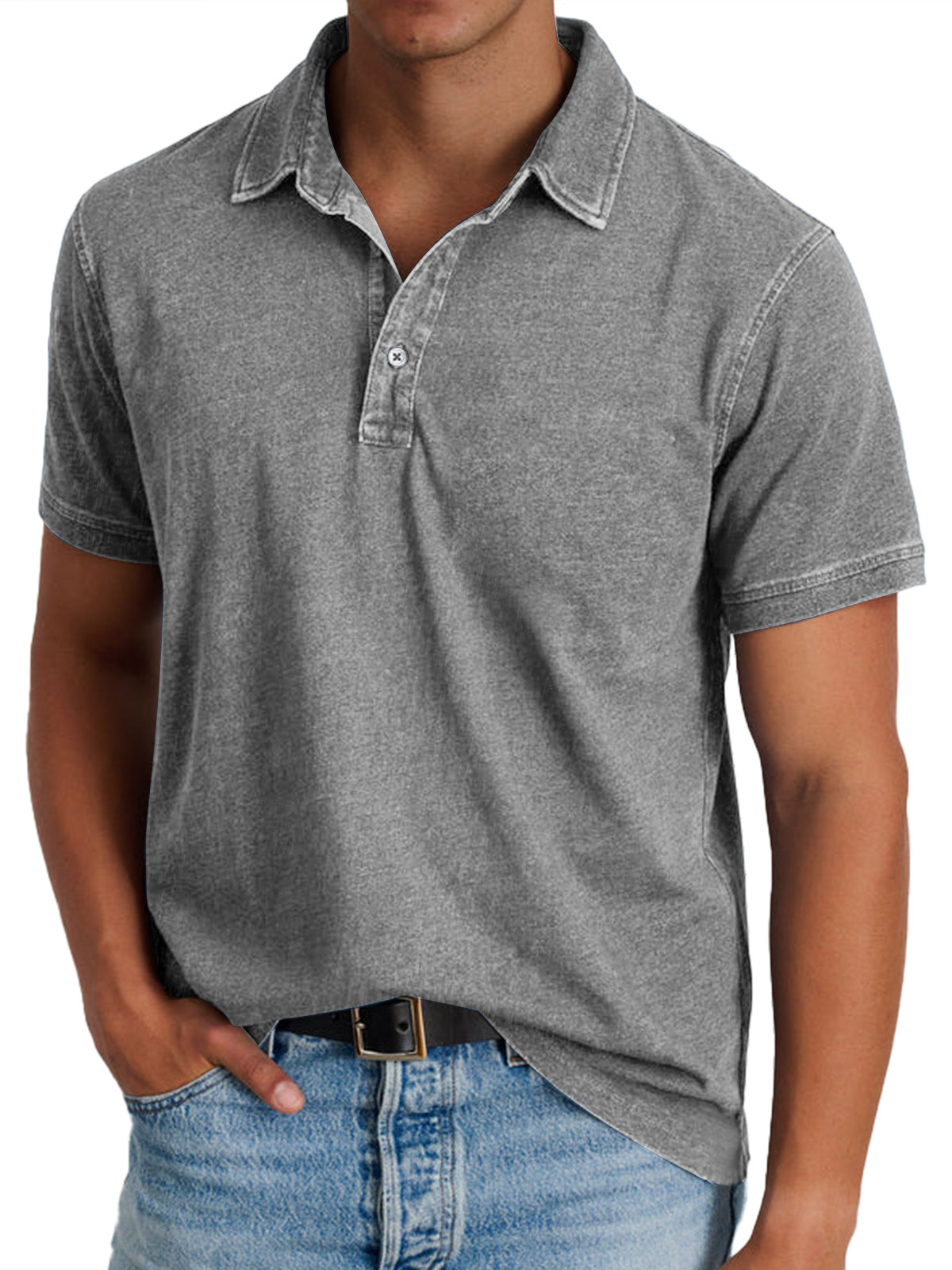 Polo à col pour hommes