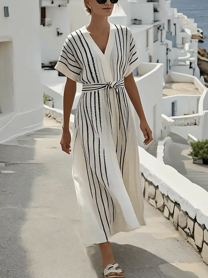 Robe Ample à Rayures pour Femmes