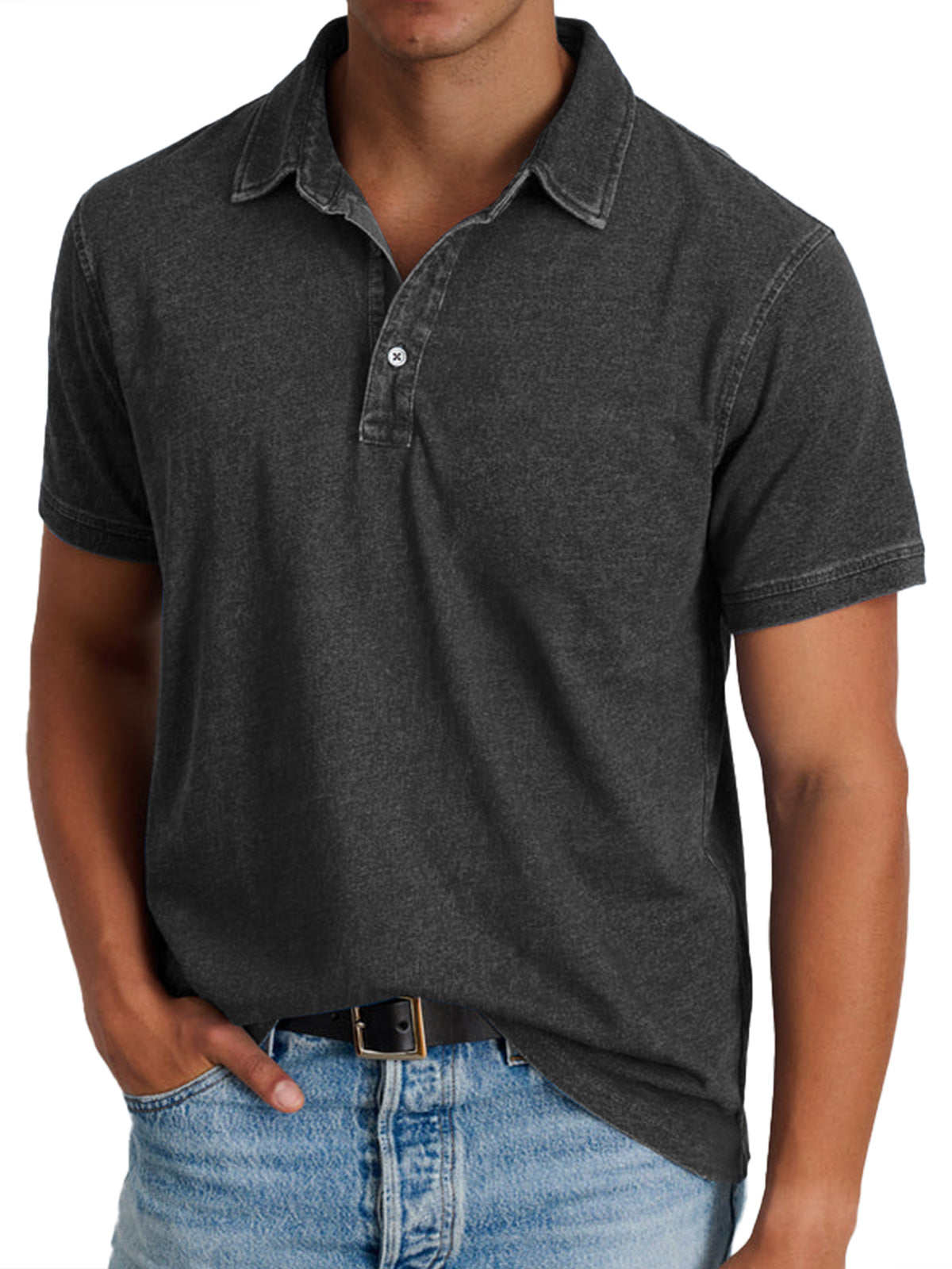 Polo à col pour hommes