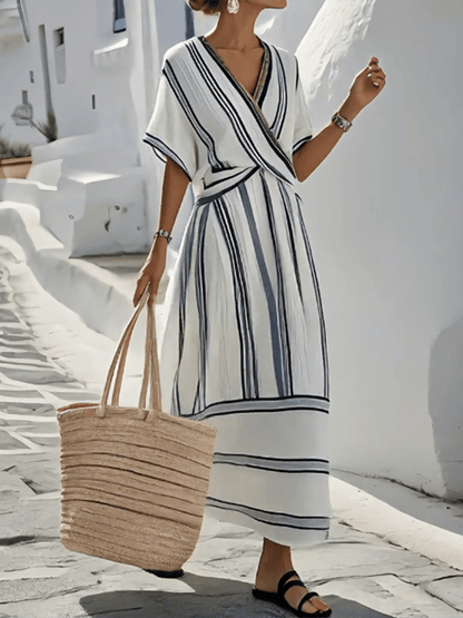 Robe Ample à Imprimé Rayé pour Femmes