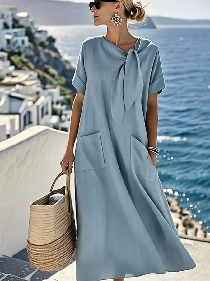 Robe Femme Unicolore à Poches