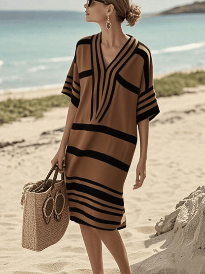 Robe à Rayures Contrastées