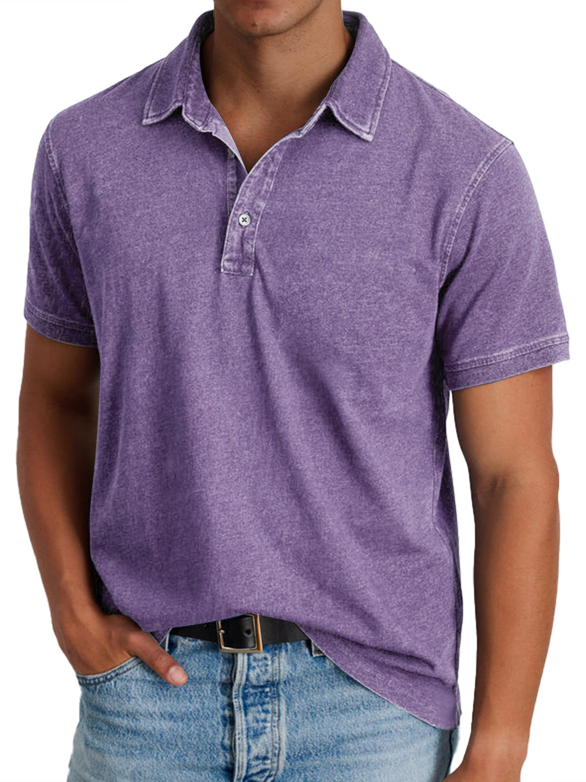 Polo à col pour hommes