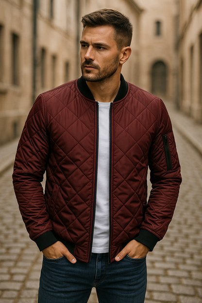 Veste en coton à motif losanges