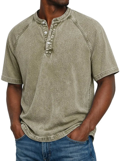 Chemise vintage à boutons pour homme