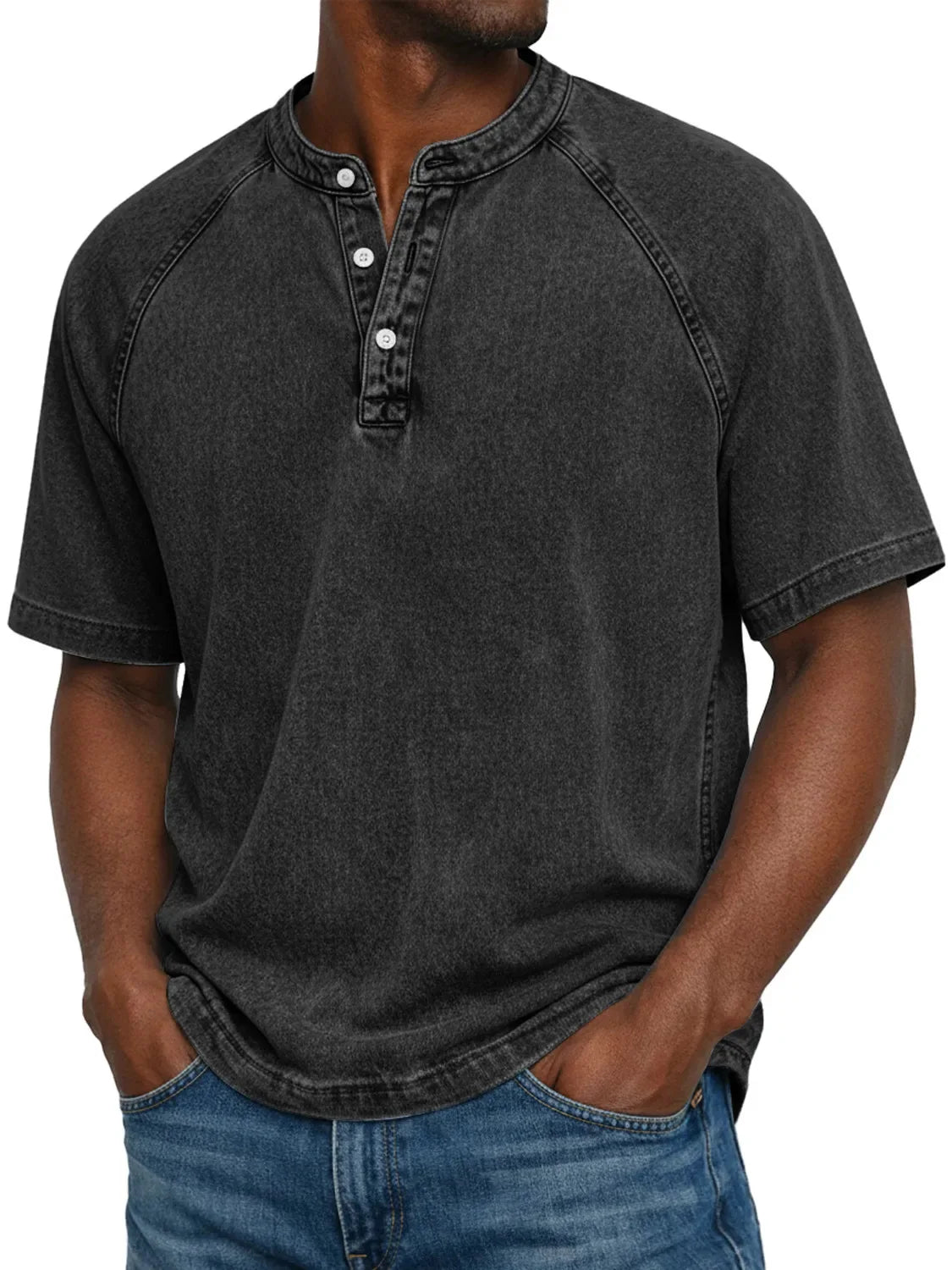 Chemise vintage à boutons pour homme