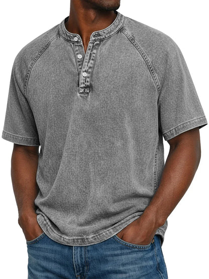 Chemise vintage à boutons pour homme