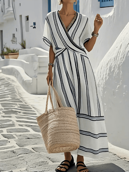 Robe Ample à Imprimé Rayé pour Femmes