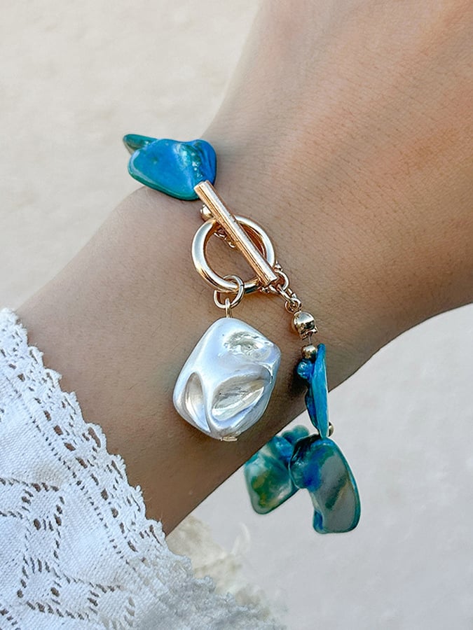Collier de perles en coquillage irrégulier bohème, collier rétro étoile de mer de vacances