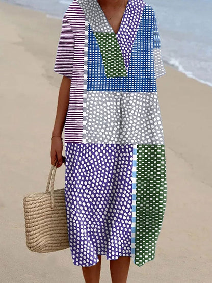 Robe Décontractée à Carreaux pour Femmes