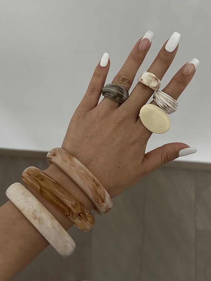 Bracelet en Marbre Ethnique Vintage pour Femmes
