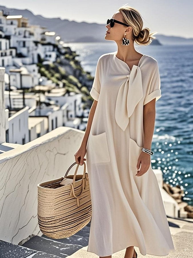 Robe Femme Unicolore à Poches