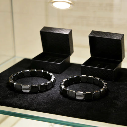 Bracelet magnétique en minerais hématite