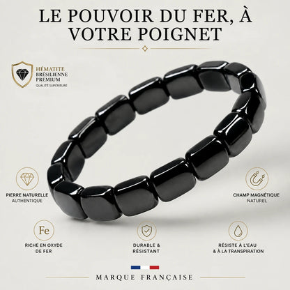 Bracelet magnétique en minerais hématite